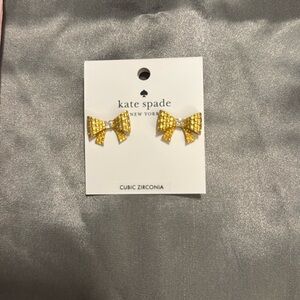 NWT Kate spade gold bow earrings